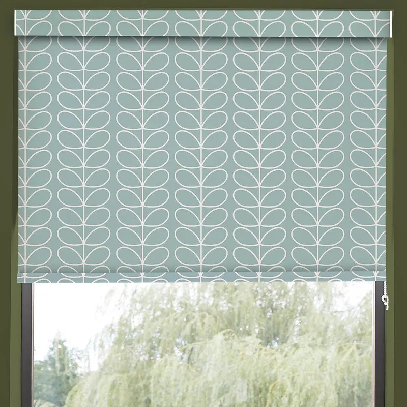 Orla Kiely Linear Stem Translucent Made To Measure Roller Blind Aqua