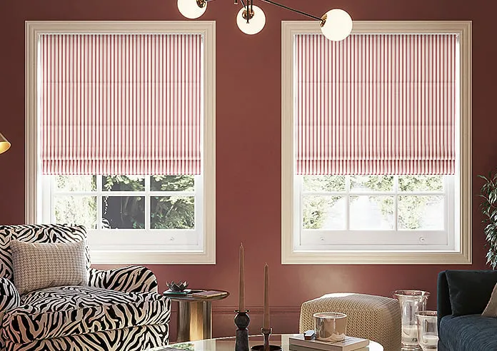 Lace Stripes Rouge - Roman Blind