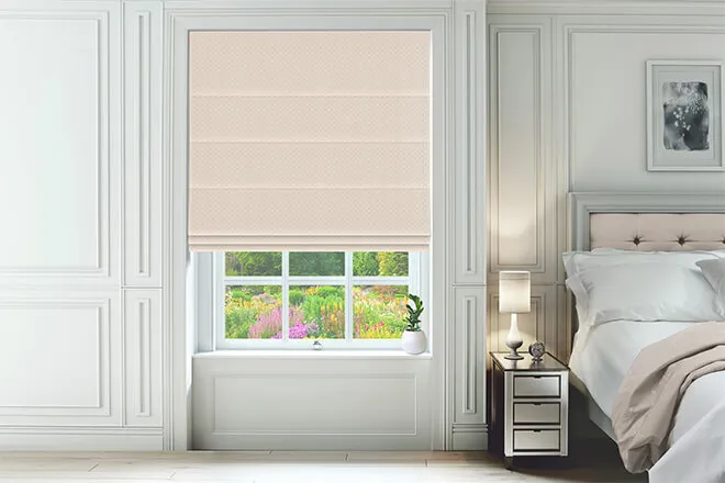 Monroe Cream - Geometric Patterned Roman Blind