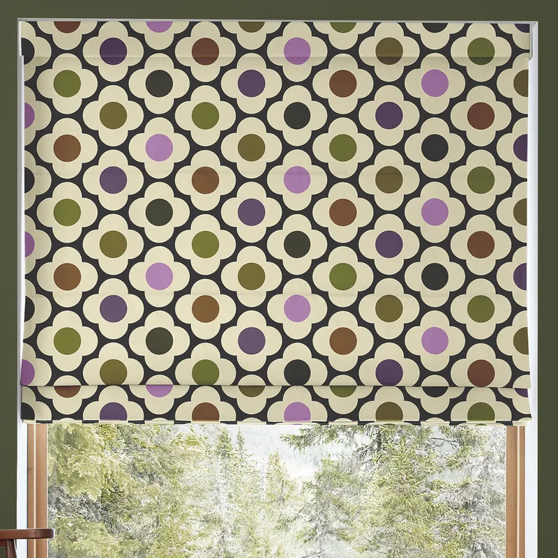 Orla Kiely Spot Flower Made To Measure Roman Blind Multi Mauve