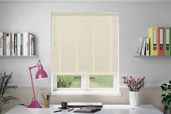 Millennium Cream - 50mm Aluminium Venetian Blinds With Barley Tapes