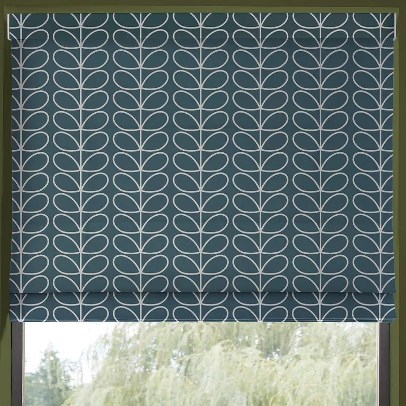 Orla Kiely Linear Stem Made To Measure Roman Blind Marine