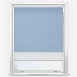 Supreme Blackout Powder Blue & Sunvue White Double Roller Blind