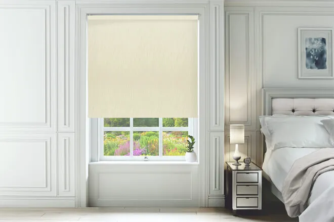 Zeno Cream - Sheen Shadow Pattern Blackout Roller Blind