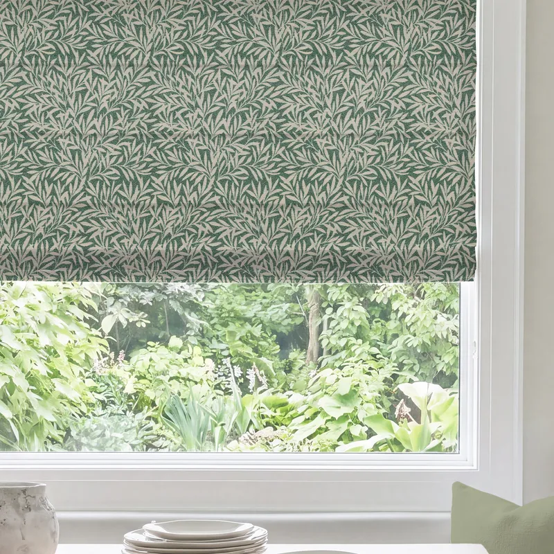 Ante Decor Premium Leah Woven Made To Measure Roman Blind Forest Green