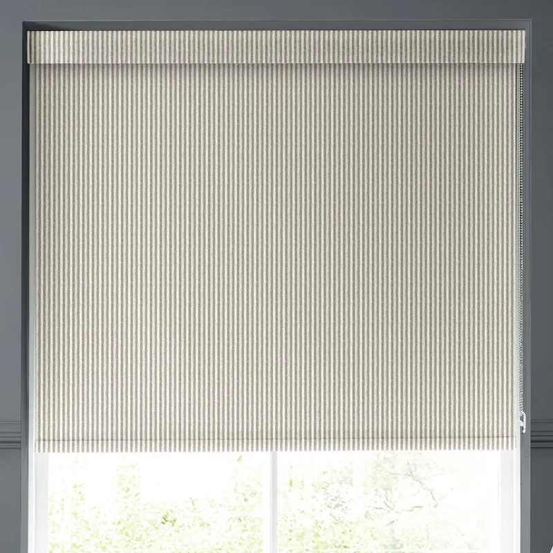 Emily Bond Oscar Stripe Translucent Made To Measure Roller Blind Smoke