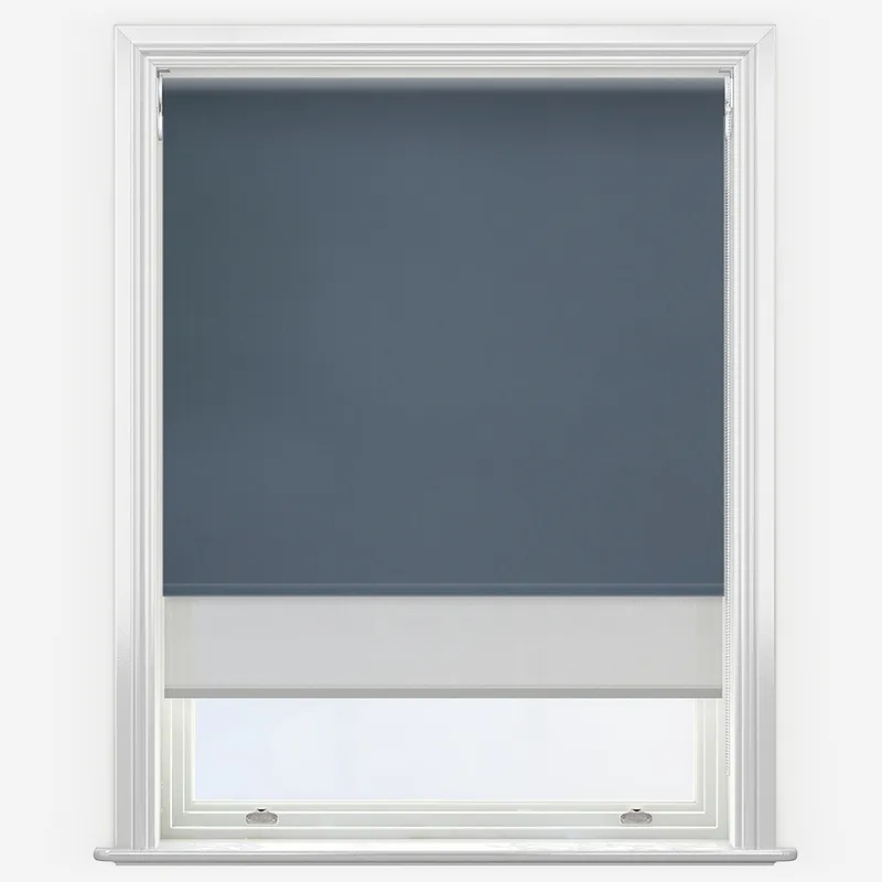 Double Roller Fusion Blackout Midnight Blue & Grey Double Roller Blind