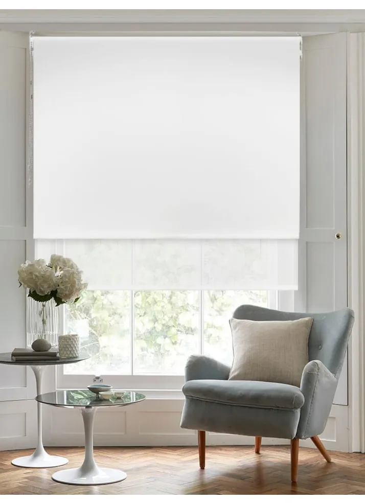 Blackout Bright White And Sheer White Double Roller Blind