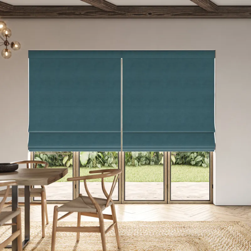 Ante Decor Lusso No Joins Blackout Made To Measure Roman Blind Ocean