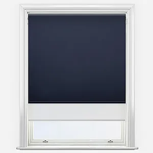 Spectrum Blackout Navy & White Double Roller Blind