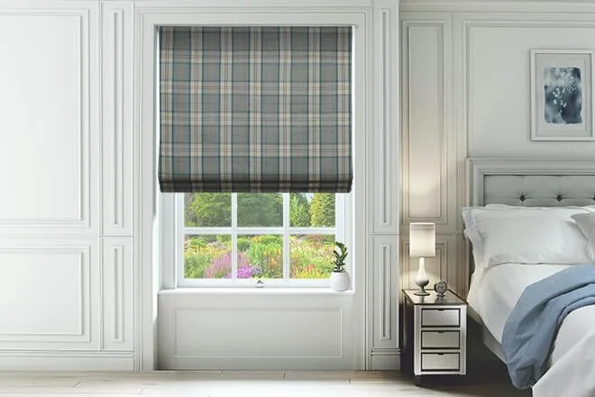 Ecosse Duck Egg - Tartan Roman Blind