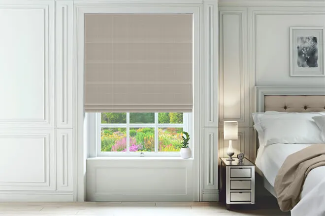 Stefani Taupe - Patterned Roman Blind