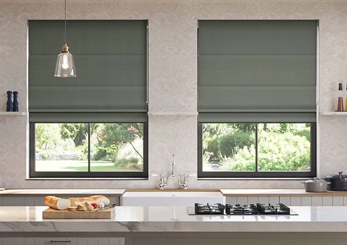 Ascot Stone Grey - Roman Blind