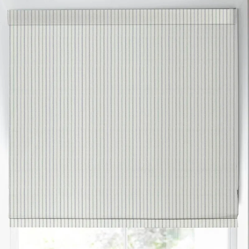 Laura Ashley Candy Stripe Made To Measure Roman Blind Dove Grey