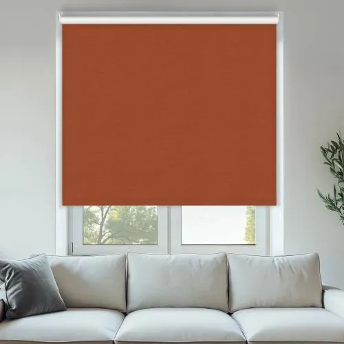 Vibe Blackout Burnt Orange Cordless Roller Blinds - Shop Now