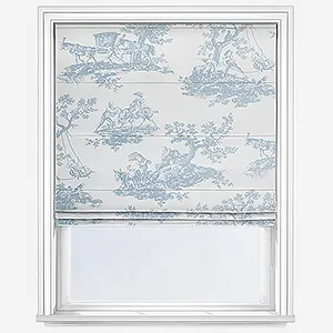 Camengo Cadence Tissu Bleu Porcelaine Roman Blind