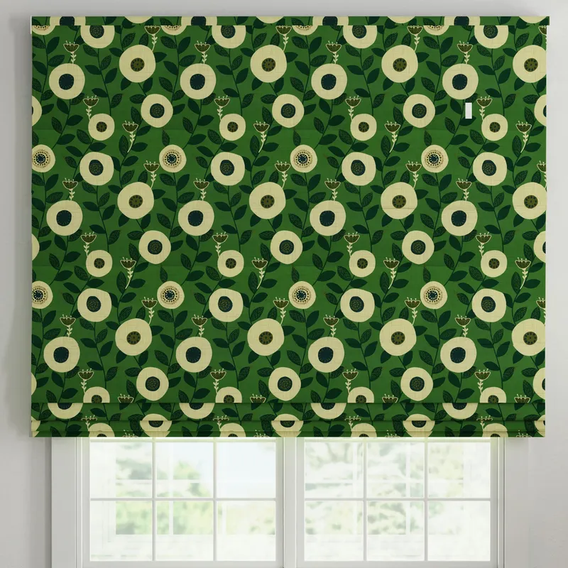 Ante Decor Seville Printed Cotton Made To Measure Roman Blind Emerald