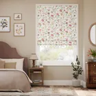 Songbird Pom-pom Green Blush & Ochre Roman Blind