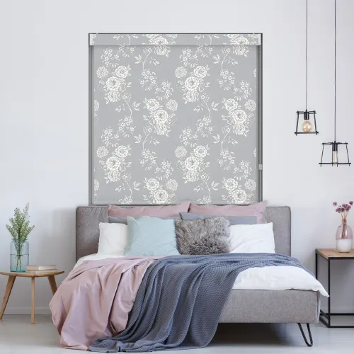 Camelia Grey Blackout Roller Blind With Pelmet