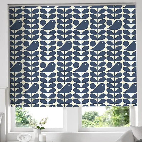 Orla Kiely Early Bird Made To Measure Roman Blind Dark Marine