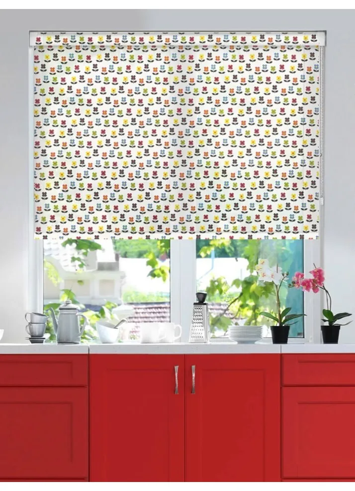 Flower Power Daylight Grip Fit® No Drill Roller Blind