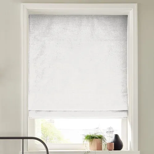 Newcombe Ice White Deluxe Roman Blinds