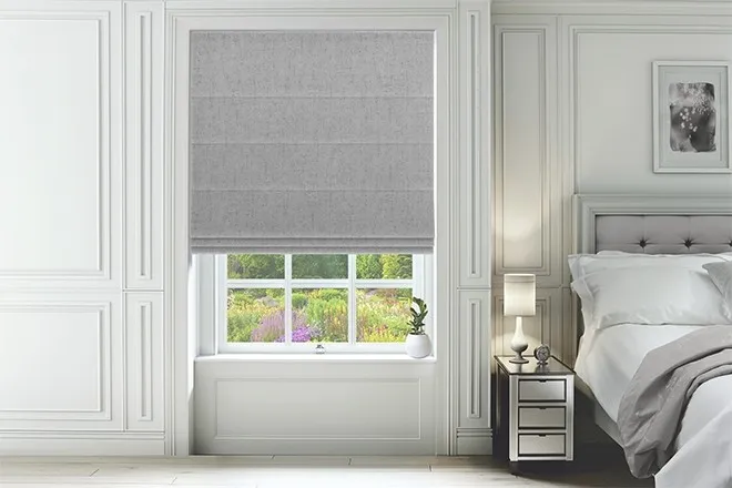 Verona Silver - Luxury Soft Sheen Roman Blind