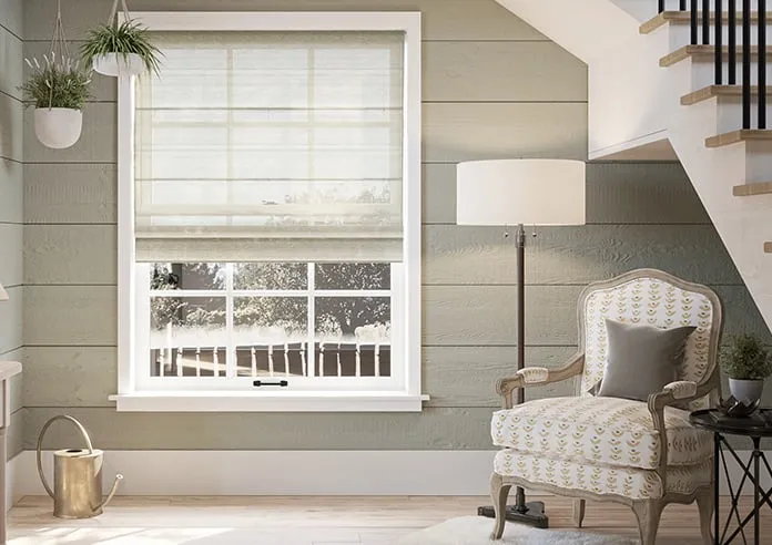 Sahara Voile Metallic Pearl Grey - Roman Blind