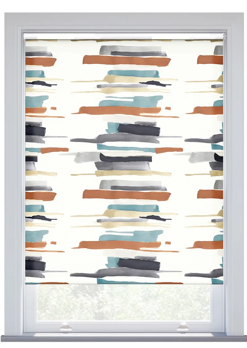 Harlequin Zeal Watercolour Navy/denim/tan Roller Blind
