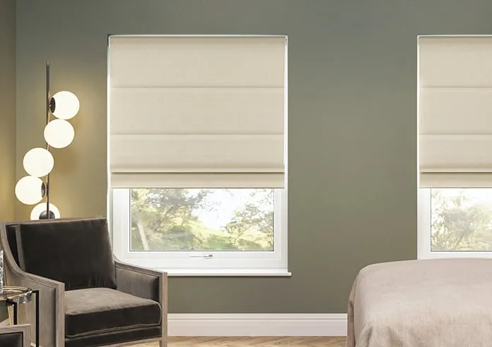 Genoa Faux Silk (Blackout) Cream Shimmer - Roman Blind
