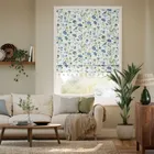 Songbird Pom-pom Blue & Green Roman Blind