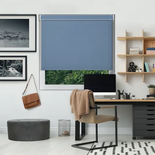 Origin Dusky Blue Pelmet Roller Blind