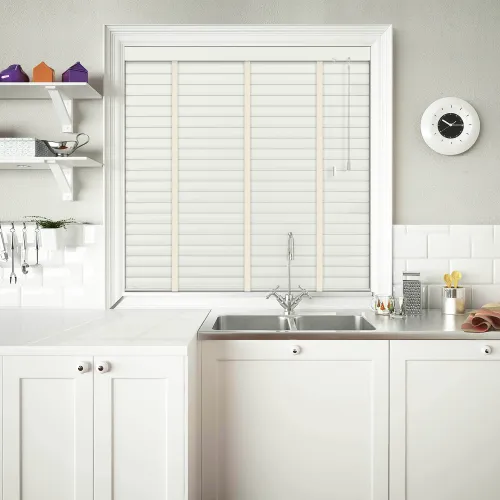 Ivory Silk With Duck Tape Venetian Blind