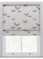 Laura Ashley Animalia Embroidered Pale Dove Grey Roman Blind