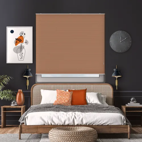 Free Hanging Dovestone Blackout Terra Honeycomb Pleated Blind