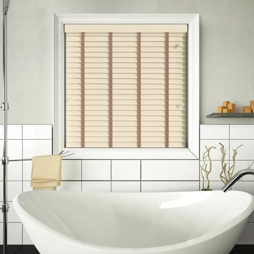 Linara Faux Wood Blind With Toffee Ladder Tapes