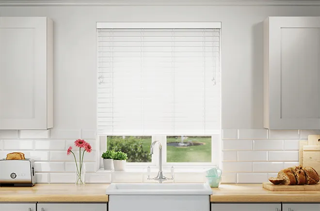 Nordic Classic White - 50mm Slat Faux Wooden Blind