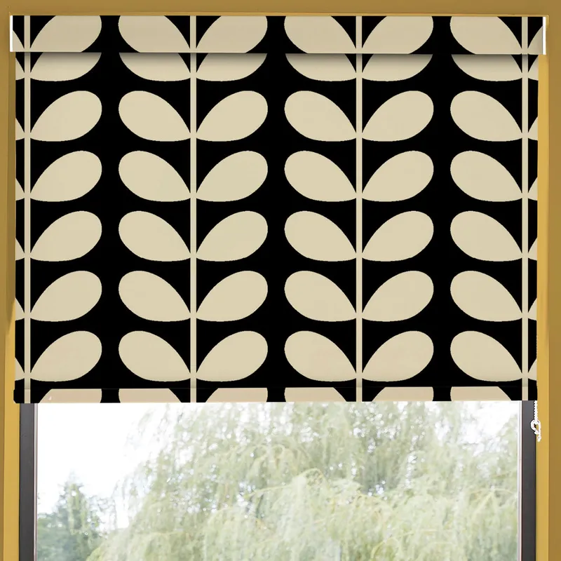 Orla Kiely Jumbo Solid Stem Translucent Made To Measure Roller Blind Black