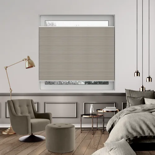 Tensioned Vexia Blackout Stone Honeycomb Pleated Blind