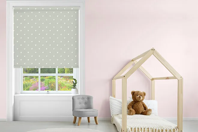 Sophie Allport Hearts Grey - Designer Roller Blind