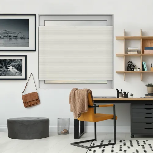 Tensioned Dovestone Cream Honeycomb Pleated Blind