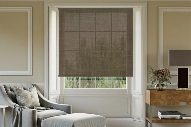 Beverly Rich Brown - Woven Heavy Voile Roller Blind