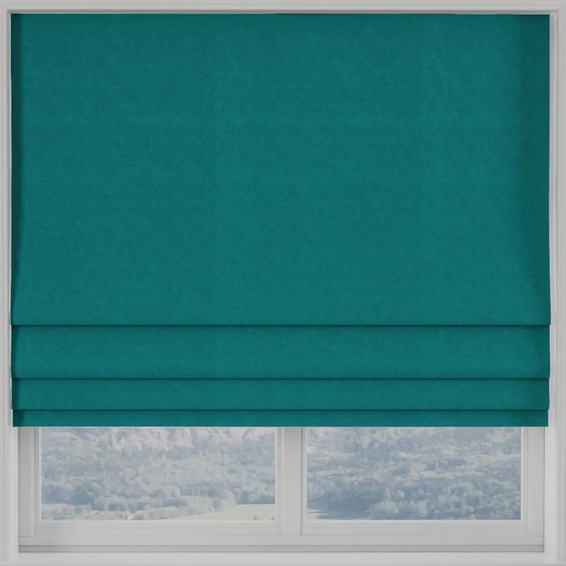 Turin Velvet Made To Measure Roman Blind Peacock
