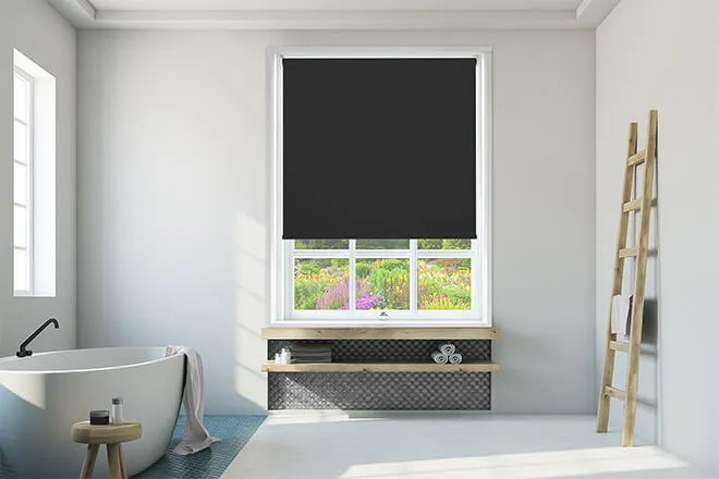 Serena Black - Vinyl Blackout Roller Blind