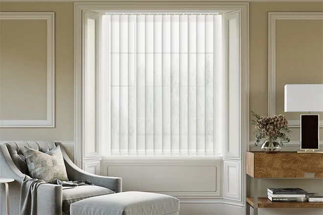 Spring White - Sheer Voile Vertical Blind