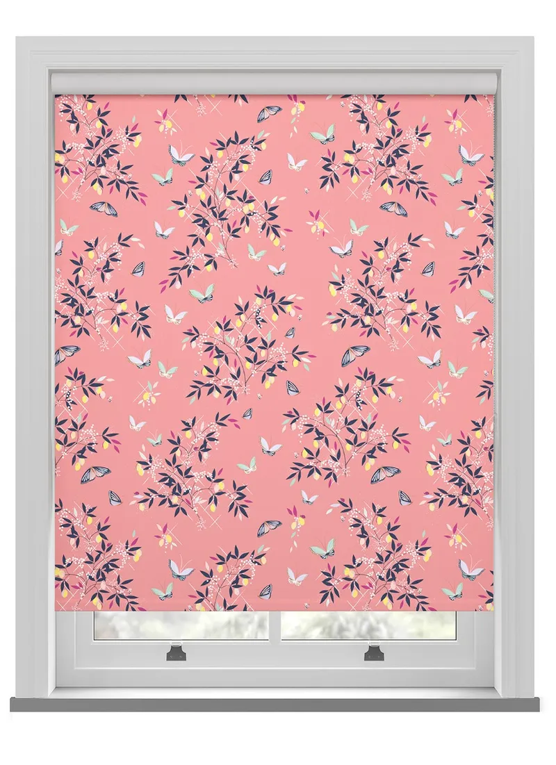 Sara Miller Butterflies & Trellis Peach Roller Blind