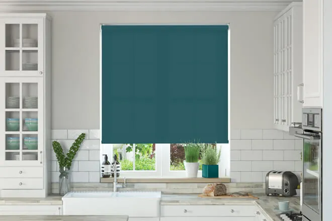 Alpha Teal - Fire Retardant Moisture Resistant Roller Blind