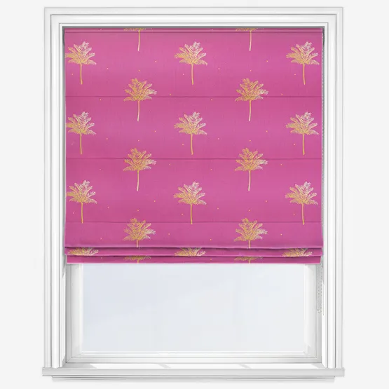 Sara Miller Small Palm Tree Pink Roman Blind