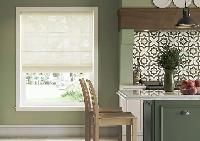 Sahara Voile Metallic Cream - Roman Blind