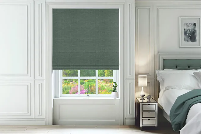 Knowles Seafoam Green - Woven Roman Blind